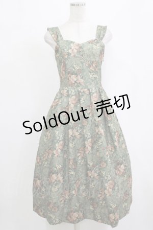 画像: an another angelus / カーテンフラワー柄ジャンパースカート Free GREEN H-26-02-03-017-CA-OP-NS-ZH