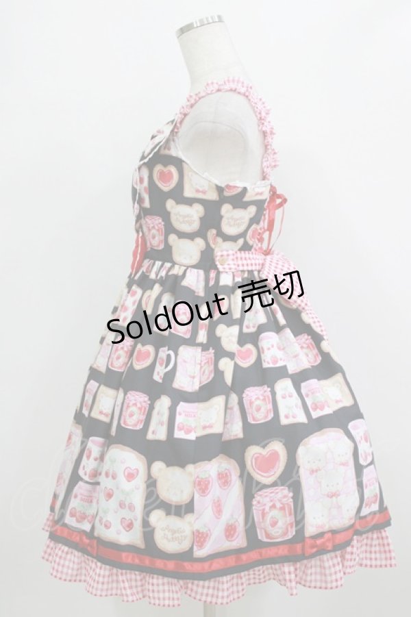 画像2: Angelic Pretty / Sunny Day Brunch BearジャンパースカートSet Free ブラック H-26-02-03-002-AP-OP-NS-ZH (2)