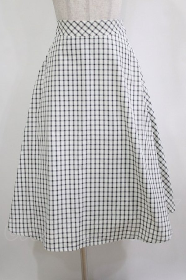 画像1: an another angelus / ドビーチェックフレアースカート Free OFF×BK H-26-02-03-021-CA-SK-NS-ZH (1)