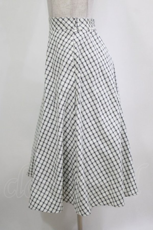 画像2: an another angelus / ドビーチェックフレアースカート Free OFF×BK H-26-02-03-021-CA-SK-NS-ZH (2)