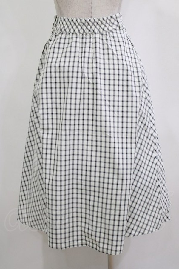 画像3: an another angelus / ドビーチェックフレアースカート Free OFF×BK H-26-02-03-021-CA-SK-NS-ZH (3)