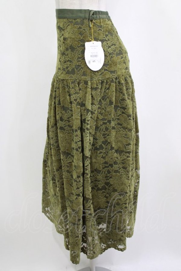 画像2: an another angelus / フロッキーレースギャザースカート Free GREEN H-26-02-03-022-CA-SK-NS-ZH (2)