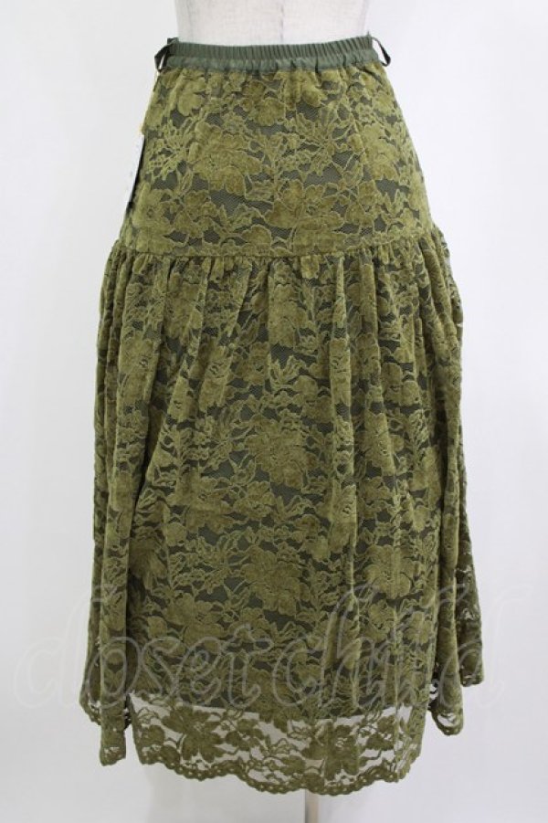 画像3: an another angelus / フロッキーレースギャザースカート Free GREEN H-26-02-03-022-CA-SK-NS-ZH (3)