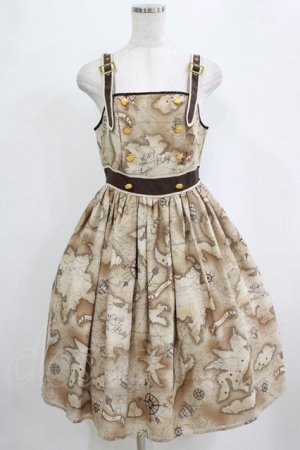画像: Angelic Pretty / Fantastic World Mapジャンパースカート Free ベージュ H-26-02-04-001-AP-OP-NS-ZH