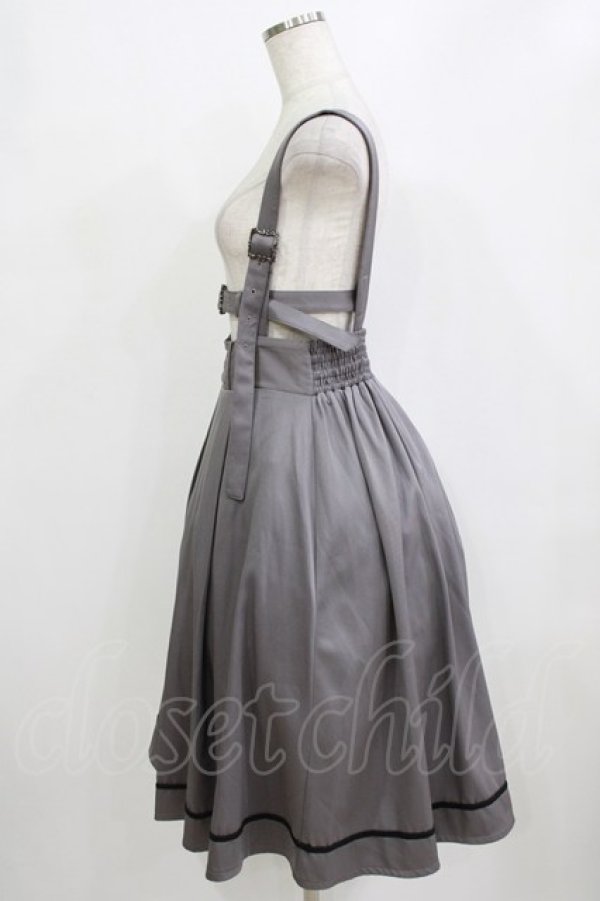 画像2: axes femme / ベルトデザインサス付きスカート M グレー H-26-02-04-027-AX-SK-NS-ZH (2)