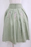 画像1: axes femme / リボンローズ刺繍タックスカート M ミント H-26-02-04-028-AX-SK-NS-ZH (1)