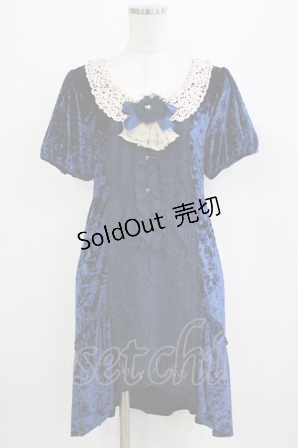 画像1: axes femme / ベロアワンピース M ネイビー H-26-02-04-029-AX-OP-NS-ZH (1)