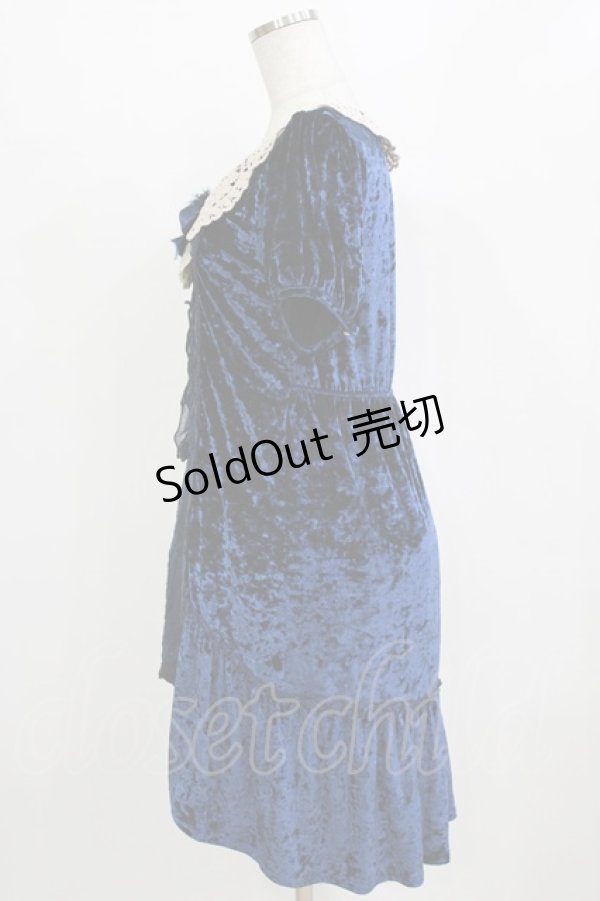 画像2: axes femme / ベロアワンピース M ネイビー H-26-02-04-029-AX-OP-NS-ZH (2)