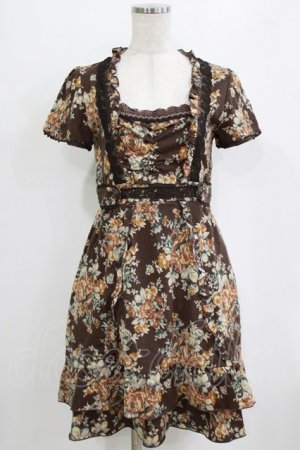 画像: axes femme / 花柄ワンピース M ブラウン H-26-02-04-030-AX-OP-NS-ZH
