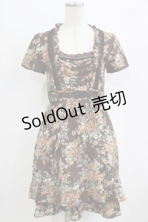 画像: axes femme / 花柄ワンピース M ブラウン H-26-02-04-030-AX-OP-NS-ZH