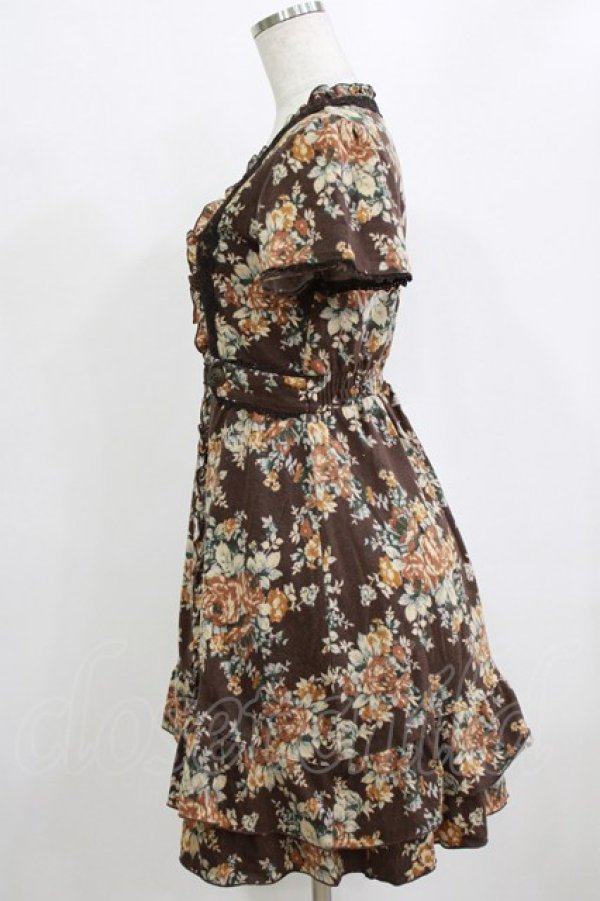 画像2: axes femme / 花柄ワンピース M ブラウン H-26-02-04-030-AX-OP-NS-ZH (2)