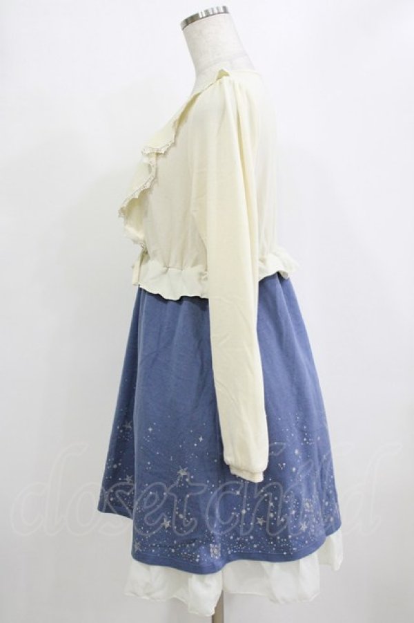 画像2: axes femme / ボレロ風ニットワンピース M アイボリー/ブルー H-26-02-04-032-AX-TO-NS-ZH (2)