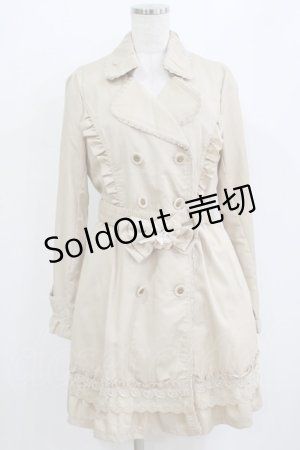 画像: axes femme / 花ベルト付きコート L ベージュ H-26-02-04-033-AX-CO-NS-ZH