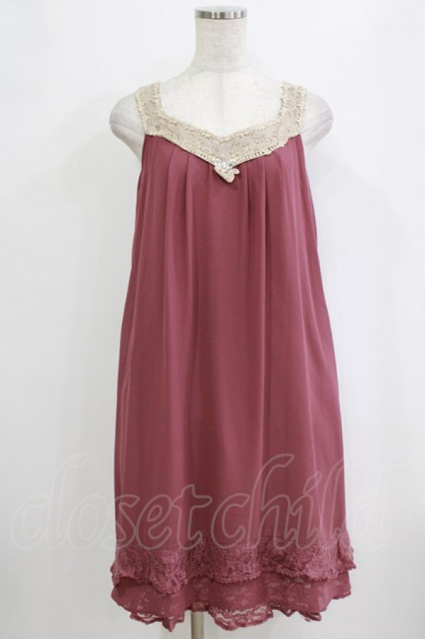 画像1: axes femme / シフォンワンピース M パープル H-26-02-04-034-AX-OP-NS-ZH (1)