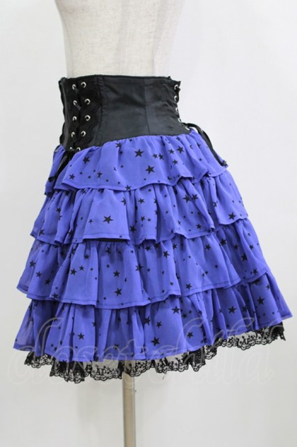 画像2: Angelic Pretty / Starryシフォンスカート Free ブルー H-26-02-04-035-AP-SK-NS-ZH (2)