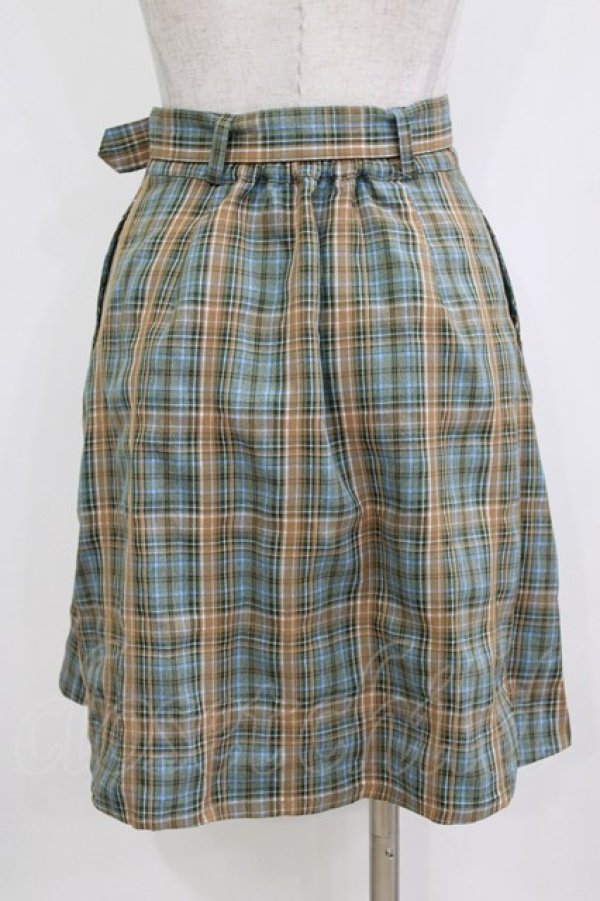 画像3: Fi.n.t / ベルト付きレトロチェックミニスカート Free BLUE×GR H-26-02-04-036-CA-SK-NS-ZH (3)