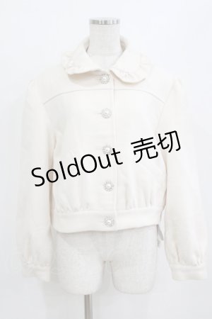 画像: Ank Rouge / ビジューボタンコンパクトブルゾン M アイボリー H-26-02-04-040-CA-JA-NS-ZH