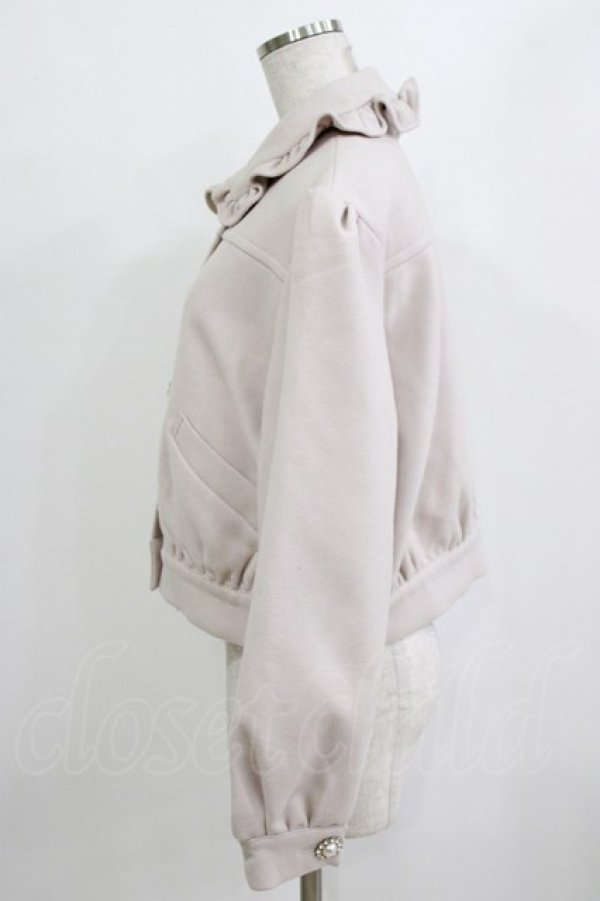 画像2: Ank Rouge / ビジューボタンコンパクトブルゾン M ピンク H-26-02-04-041-CA-JA-NS-ZH (2)