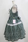 画像2: metamorphose / 【プラスサイズ】Sweetタータンはしごレースフリルジャンパースカート プラスサイズ ネイビー/グリーンチェック H-26-02-04-005-ME-OP-NS-ZH (2)