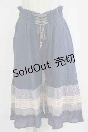 画像: axes femme / レース切替パンツ M ブルー H-26-02-04-046-AX-PA-NS-ZH