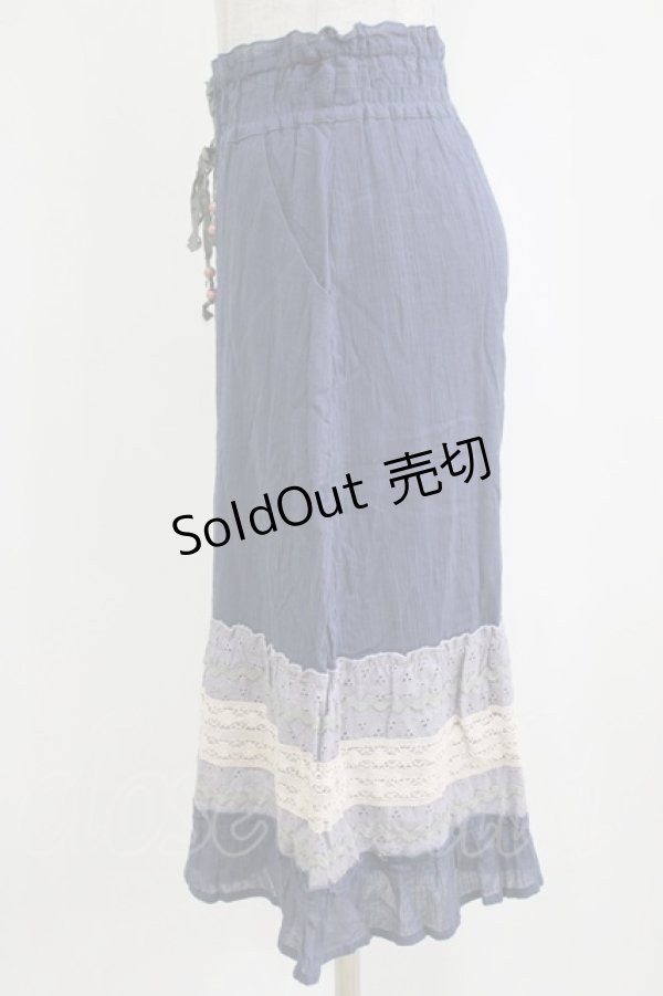 画像2: axes femme / レース切替パンツ M ブルー H-26-02-04-046-AX-PA-NS-ZH (2)