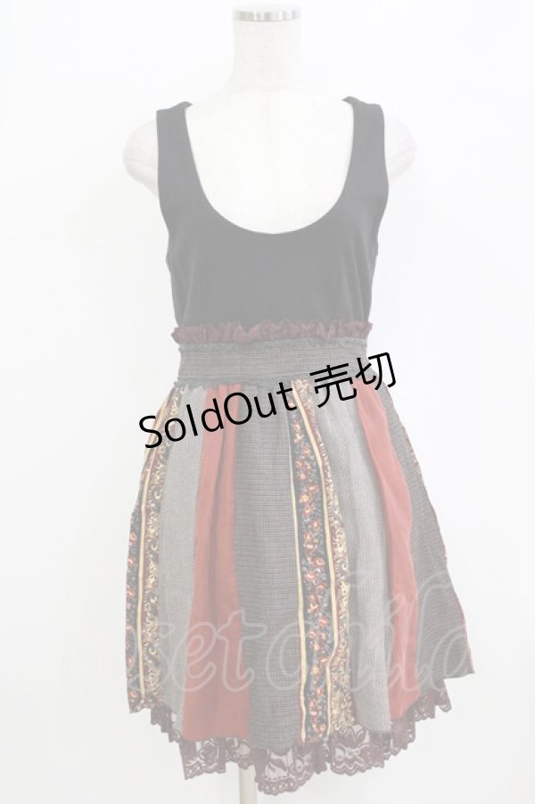 画像1: axes femme / 切替ジャンパースカート M ブラック H-26-02-04-048-AX-OP-NS-ZH (1)