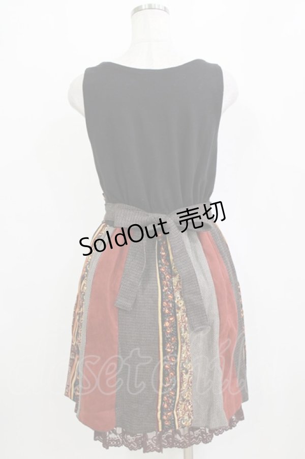 画像3: axes femme / 切替ジャンパースカート M ブラック H-26-02-04-048-AX-OP-NS-ZH (3)