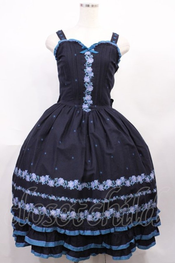 画像1: Innocent World / エリザベートローズジャンパースカート M/108cm丈 ネイビー H-26-02-04-1001-IW-OP-NS-ZH (1)