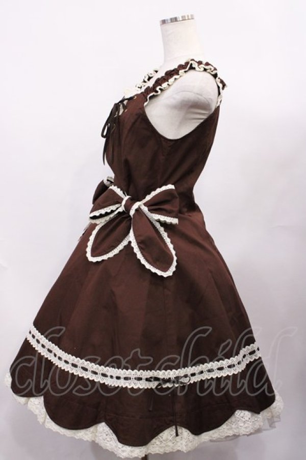 画像2: BABY,THE STARS SHINE BRIGHT / ウエストリボンジャンパースカート Free ブラウン H-26-02-04-1003-BA-OP-NS-ZH (2)