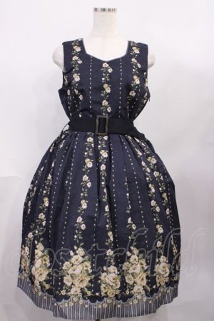 画像: axes femme / 花柄パネルワンピース M ネイビー H-26-02-04-1006-AX-OP-NS-ZH