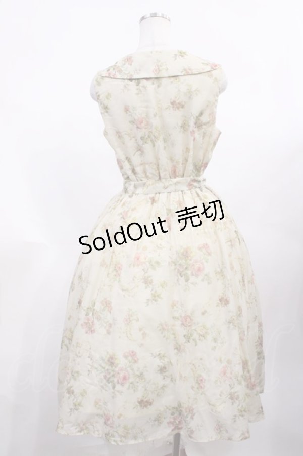 画像2: axes femme / 花柄セーラーワンピース M 生成り/ピンク H-26-02-04-1010-AX-OP-NS-ZH (2)