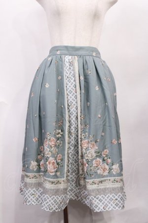 画像: axes femme / バラスカーフ柄スカート M グリーン H-26-02-04-1011-AX-SK-NS-ZH