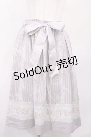 画像: axes femme / チューリップ柄ミドルスカート M ラベンダー H-26-02-04-1013-AX-SK-NS-ZH