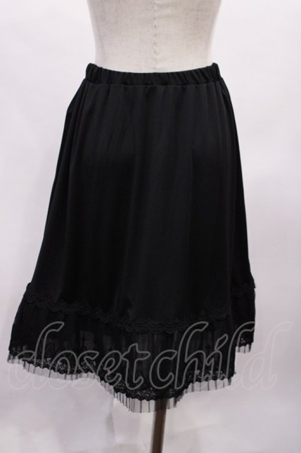 画像2: axes femme / 裾レースペチコート M ブラック H-26-02-04-1017-AX-SK-NS-ZH (2)