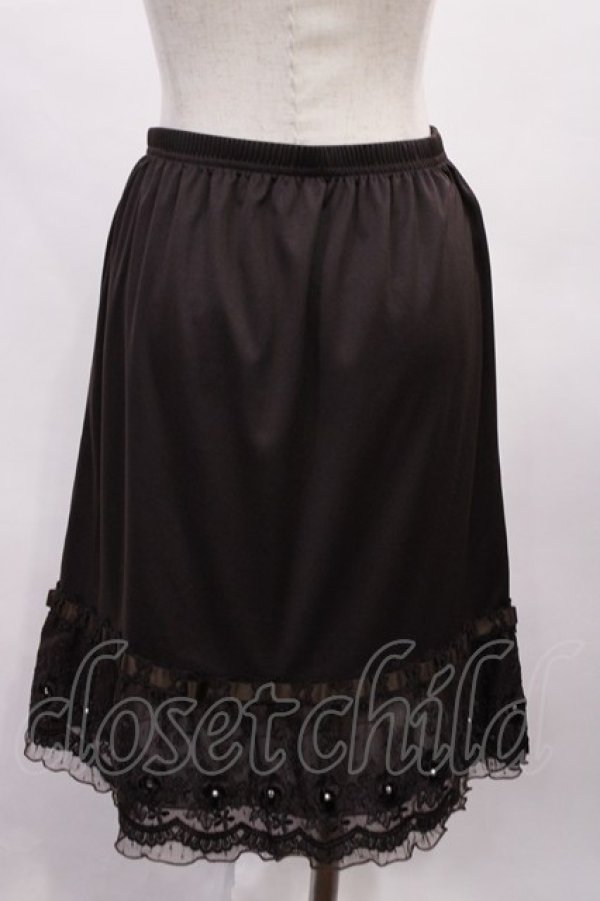 画像2: axes femme / レース重ねペチスカート M ブラウン H-26-02-04-1018-AX-SK-NS-ZH (2)