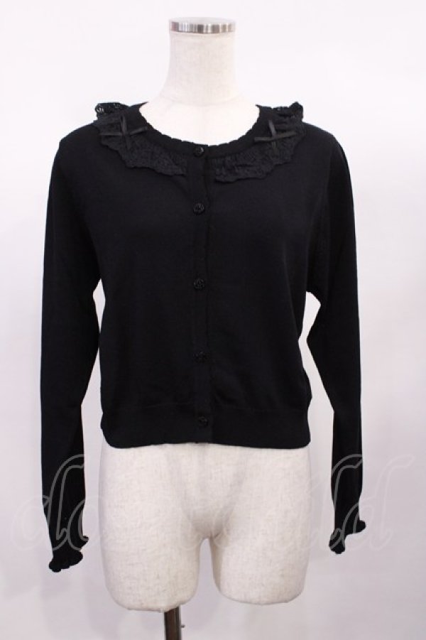 画像1: m petit by misako / TT*AOKフリルニットCD L ブラック H-26-02-04-1022-LO-TO-NS-ZH (1)