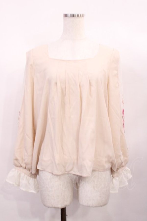 画像1: axes femme / 袖プリントブラウス M ピンク H-26-02-04-1023-AX-BL-NS-ZH (1)