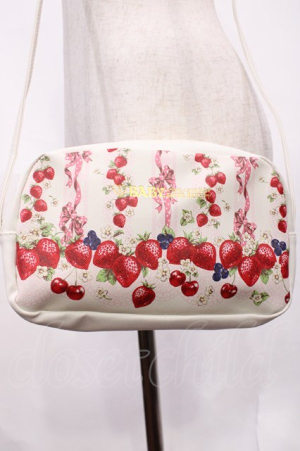 画像2: BABY,THE STARS SHINE BRIGHT / いちご柄ポシェット  オフ H-26-02-04-1024-BA-BG-NS-ZH (2)