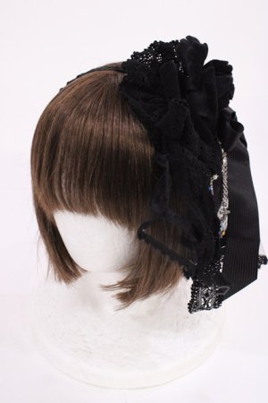 画像: ALICE and the PIRATES / キャンベルローズカチューシャ  ブラック H-26-02-04-1028-PA-AC-NS-ZH