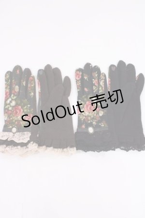 画像: axes femme / 手袋セット  ブラック花柄/ブラウン花柄 H-26-02-04-1032-AX-ZA-NS-ZH