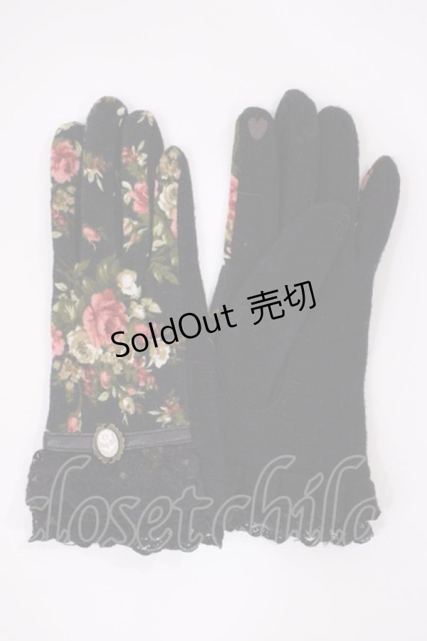 画像3: axes femme / 手袋セット  ブラック花柄/ブラウン花柄 H-26-02-04-1032-AX-ZA-NS-ZH (3)