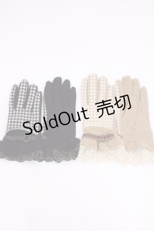 画像: axes femme / 手袋セット  ブラック千鳥/ベージュ千鳥 H-26-02-04-1033-AX-ZA-NS-ZH