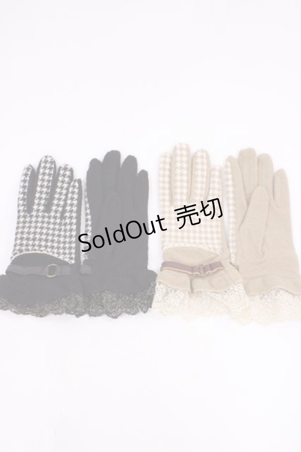 画像1: axes femme / 手袋セット  ブラック千鳥/ベージュ千鳥 H-26-02-04-1033-AX-ZA-NS-ZH (1)