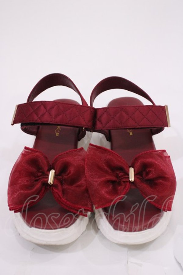 画像1: m petit by misako / リボンサンダル LL/24.5~25.0cm レッド H-26-02-04-1038-LO-SH-NS-ZH (1)