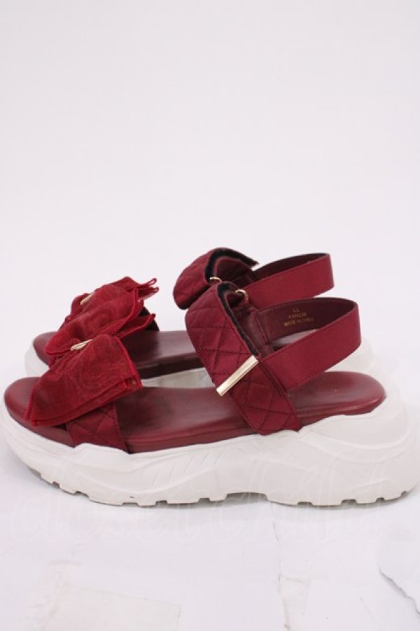 画像2: m petit by misako / リボンサンダル LL/24.5~25.0cm レッド H-26-02-04-1038-LO-SH-NS-ZH (2)
