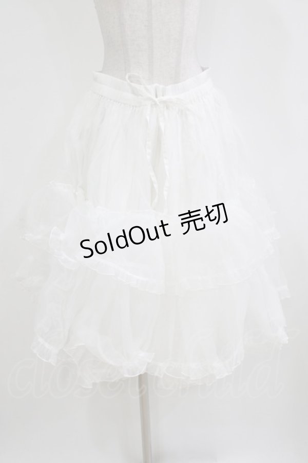 画像1: metamorphose / 【プラスサイズ】オーガンジーミディアムフリルパニエ プラスサイズ オフ H-26-02-04-054-ME-SK-NS-ZH (1)