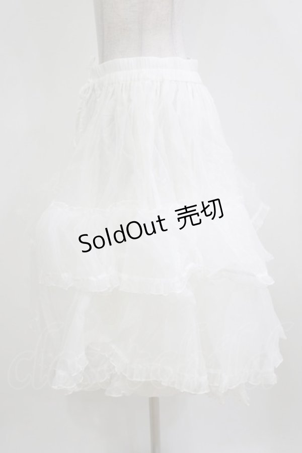 画像2: metamorphose / 【プラスサイズ】オーガンジーミディアムフリルパニエ プラスサイズ オフ H-26-02-04-054-ME-SK-NS-ZH (2)