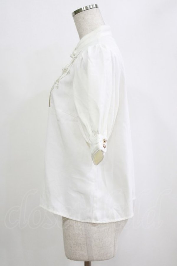 画像2: Amavel / Oriental Arabesqueマオカラー五分袖ブラウス Free オフ H-26-02-04-056-CA-BL-NS-ZH (2)