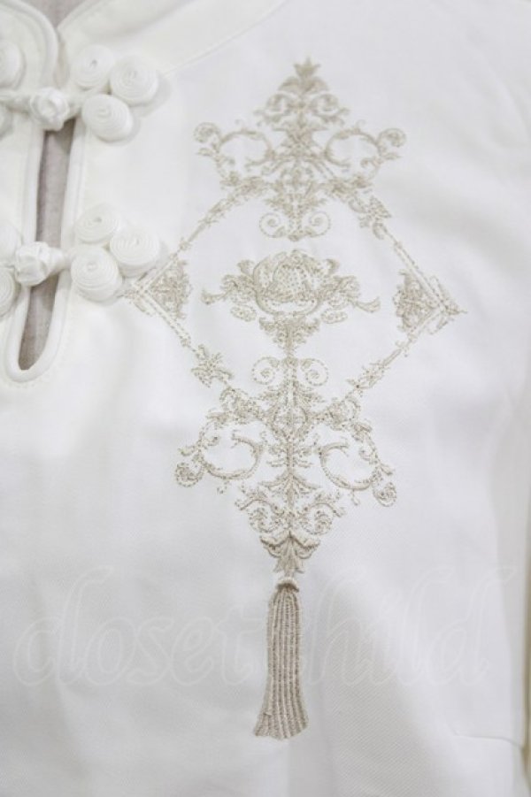 画像4: Amavel / Oriental Arabesqueマオカラー五分袖ブラウス Free オフ H-26-02-04-056-CA-BL-NS-ZH (4)