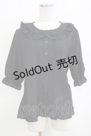 画像: 幽三巷（海外ロリータブランド） / レーストリムブラウス M ブラック H-26-02-04-057-PU-BL-NS-ZH